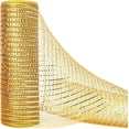 thumbnail image 2 of Ribbli Cinta de malla metálica dorada, 10 pulgadas x 30 pies (10 yardas), dorada con lámina ancha dorada, cinta navideña para coronas y decoración de árboles de Navidad, 2 of 2