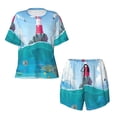 thumbnail image 2 of Yiaed Lighthouse Sea Port Print Short Sleeve Pajama Sets for Women Casual Crew Neck 2 Piece Lounge Sets Women's Short-Sleeved Pajama-X-Large, 2 of 5