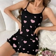 thumbnail image 5 of Women's Pajama Sets Trendy Valentine'S Day Lace Trim Set with Shorts Heart Pattern Sleepwear, 5 of 8