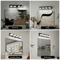 thumbnail image 2 of 4-Light LED Vanity Light, 26 Inch Adjustable, Dimmable 3-Color (3/4/6000K), Matte Black Modern, JQ9811-4T, 2 of 8