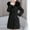 Black Coats for Winter, variant on Women's Solid Color Windbreaker Thick Padded Quilted Jacket Knee-Length Drawstring Hooded Fleece Cotton Long Coat Black XL