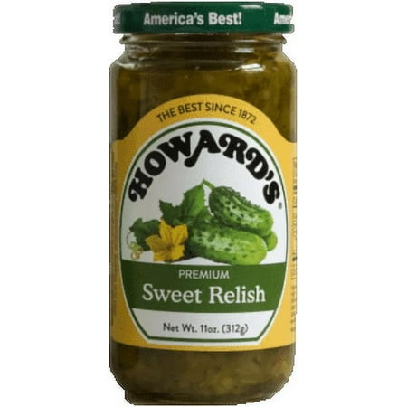 Howard Foods Premium Sweet Relish, 11oz Jar – Classic Sweet Pickle Condiment for Hot Dogs, Burgers, and Sandwiches