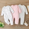 thumbnail image 3 of 3Pcs Infant Baby Girl Cartoon Print Long Sleeve Tousers Bodysuit Set Newborn Casual Romper Clothes 0-18M, 3 of 6