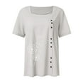 thumbnail image 4 of BLVB Women's Summer Tunic Tops Printed Button Square Neck Short Sleeve Shirts Casual Plus Size Beach Blouse Tee, 4 of 4