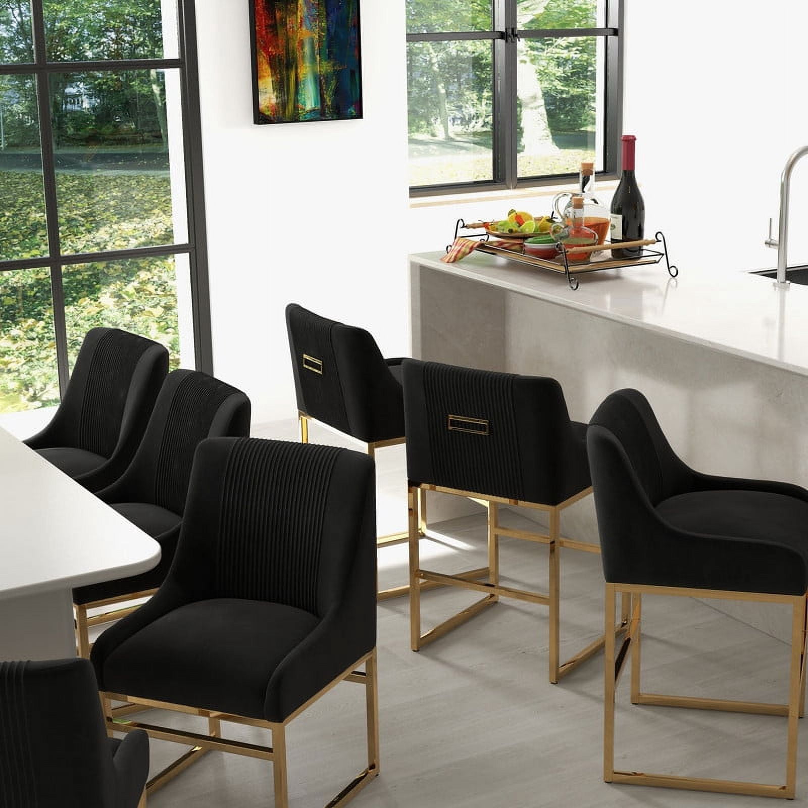 SEYNAR Modern Velvet Upholstered Accent Dining Chairs Set of 8, Kitchen Side Chair with Metal Frame for Living Room