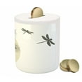 thumbnail image 3 of Dragonfly Piggy Bank, Spring Dandelions Botany Blossoming Petals Essence of Nature Growth Theme, Ceramic Coin Bank Money Box for Cash Saving, 3.6" X 3.2", Tan Army Green, by Ambesonne, 3 of 4