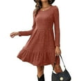 thumbnail image 6 of Sngxgn Women's Dress Long Sleeve Crewneck Dress(RD2,XL), 6 of 6