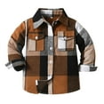thumbnail image 2 of lnmuld Toddler Boys Girls Plaid Button Down Shirt | Long Sleeve Lapel Collar formal Top | School Photo, Comfortable Unisex Outwear Size:6-7 Years, 2 of 9