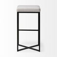 thumbnail image 4 of Mercana Frodo 29.75" Seat Height White Fabric Seat Black Metal Base Stool, 4 of 7