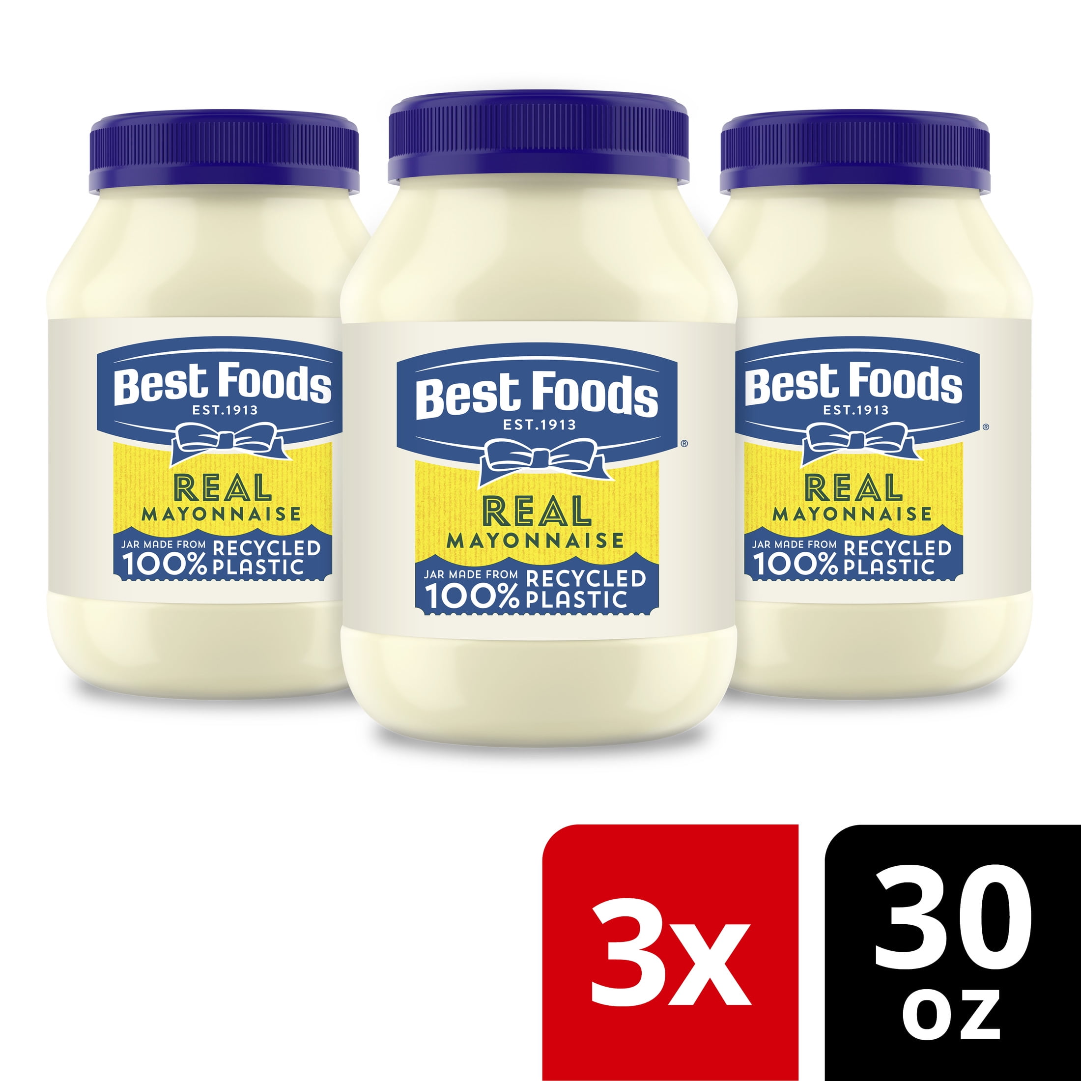 Best Foods Mayonnaise Real Mayo, 30 oz, 3 Count - Walmart.com