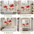thumbnail image 6 of Red Flowers Tier Curtains, Retro Farmhouse Botanical Floral Painting Light Filtering Kitchen Curtains, 2Pcs Rod Pocket Half Window Treatments Panels for Sink Cafe Cabinet Basement 27.5x45 Inches, 6 of 9