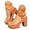 Orange, variant on Pandaie Chunky High Heels for Women Strappy Platform Heeled Sandals with Rivets Open Toe Dressy Wedding Shoes for Bridal Prom (Black,6.5)