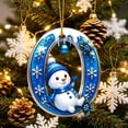 thumbnail image 5 of Clearance Cute Snowman Letter O Personalized Christmas Ornaments, Christmas Tree Decorations, 2D Christmas Tree Pendants for Xmas Tree Decor, 5 of 7