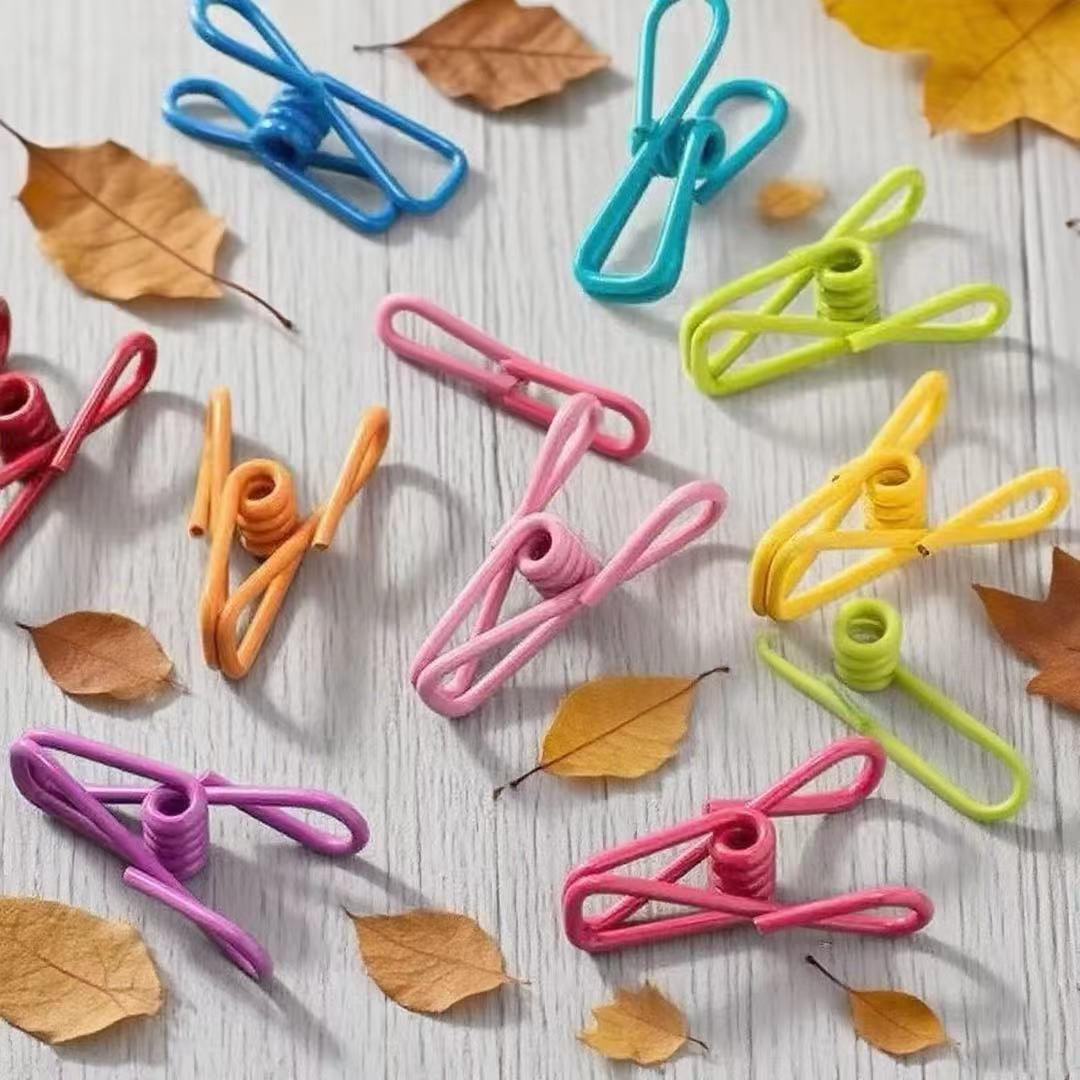 30 - Piece Set of Colorful Mini Elastic Clips: Ideal for Office Paper Organization, Home Decor & Crafting, with High - Elasticity Rubber - Coated Small Clamps
