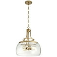 thumbnail image 6 of Franklin Iron Works Charleston Warm Brass Pendant Chandelier 16" Wide Modern LED Clear Seedy Glass 3-Light Fixture for Dining Room Home Kitchen Island, 6 of 9