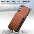 thumbnail image 2 of ELEHOLD Case for Samsung Galaxy S25+, RFID Blocking Slim PU Leather Wallet Case with Card Holder & Kickstand,Brown, 2 of 11