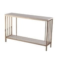 thumbnail image 4 of SEI Furniture Brexlyn Faux Stone Top Console Table in Champagne and White, 4 of 10