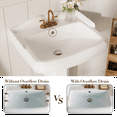 thumbnail image 4 of BeesClover Classic Ceramic Pedestal Basin for Bathroom, Square Washbasin with 8-Inch Center Set Faucet Holes, Space Saving Pedestal Sink for Small Bathroom Renovation and Vanity Update, 4 of 8