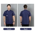 thumbnail image 4 of kurtrusly Short Sleeve Chef Jacket for Chef Uniform Three Buttons with Front Pockets Clothes Professional ple Style for Grill Restaurant Blue M, 4 of 6