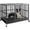 37.1"L x 25"W x 27.8"H Black, variant on 38 in Heavy Duty Dog Crate Steel Escape Proof, Indoor Double Doors and Lockable Wheels,Removable Tray, for Small and Medium Dog Breeds