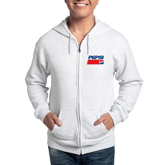 CafePress - 90S Pepsi Logo Men's Zip Up Hoodie - Zip Hoodie, Classic Hooded Sweatshirt with Metal Zipper