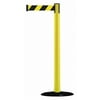 Tensabarrier Barrier Post with Belt,PVC,Yellow 875-35-STD-NO-D4X-C