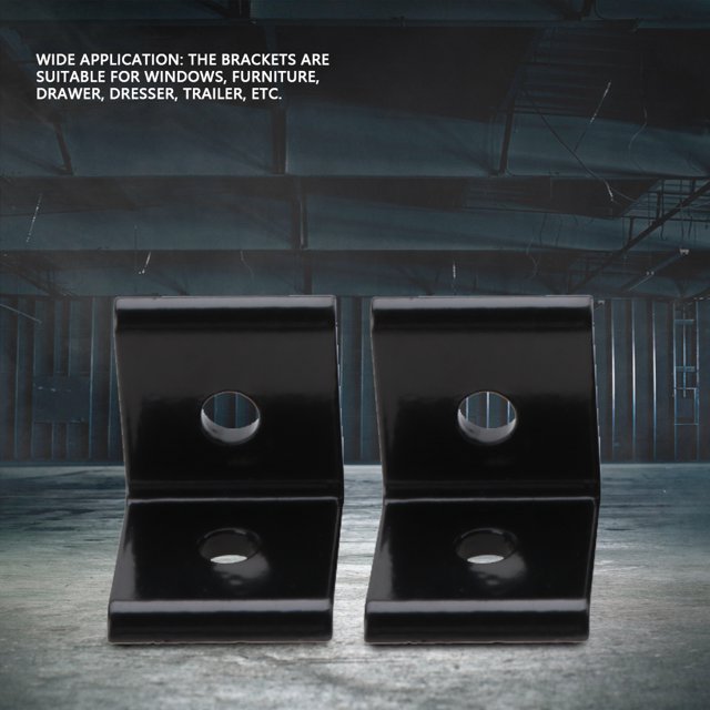 Soportes de Esquina de Ángulo Recto de 90 Grados, Conexión de Soporte de Ángulo de Junta de Aluminio, Diseño Engrosado Para Mesa de Madera, Ventana, Estante, Negro 2020a, 4