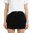 thumbnail image 2 of High Waisted Denim Skirt for Girls Black Cargo Pocket Mini Skirt Button Front Casual Denim Skirt,Size 12-13 T, 2 of 6