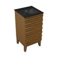 thumbnail image 4 of Cascade 18 in. Brown Oak Bathroom Vanity With Black Ceramic Sink Top, 4 of 8