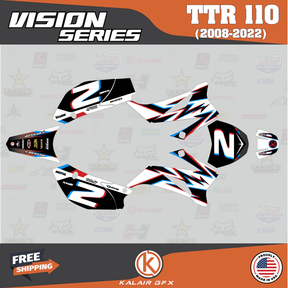 Kalair GFX Graphics Kit for Yamaha TTR110 (2008-2023) Vision Series