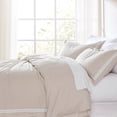 thumbnail image 2 of Lush Decor Doris Eyelet Inset Trim Cotton Duvet Cover 3 Piece Set King Neutral - Tan Duvet - Neutral Bedding Set - Country Cottage Style, 2 of 11