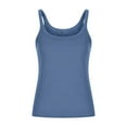 thumbnail image 2 of APEXFWDT Women's Plus Size Ribbed Scoop Neck Tank Top Sleeveless Solid Color Basic Camisole Layering Undershirt,M,Blue, 2 of 5