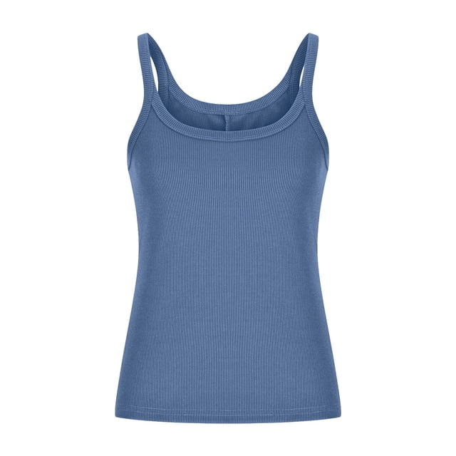 Yuyuzo Plus Size Tank Tops for Women Ribbed Knit Sleeveless Crop Tops Round Neck Slim Fitted Soft Base Layer Camis Tees