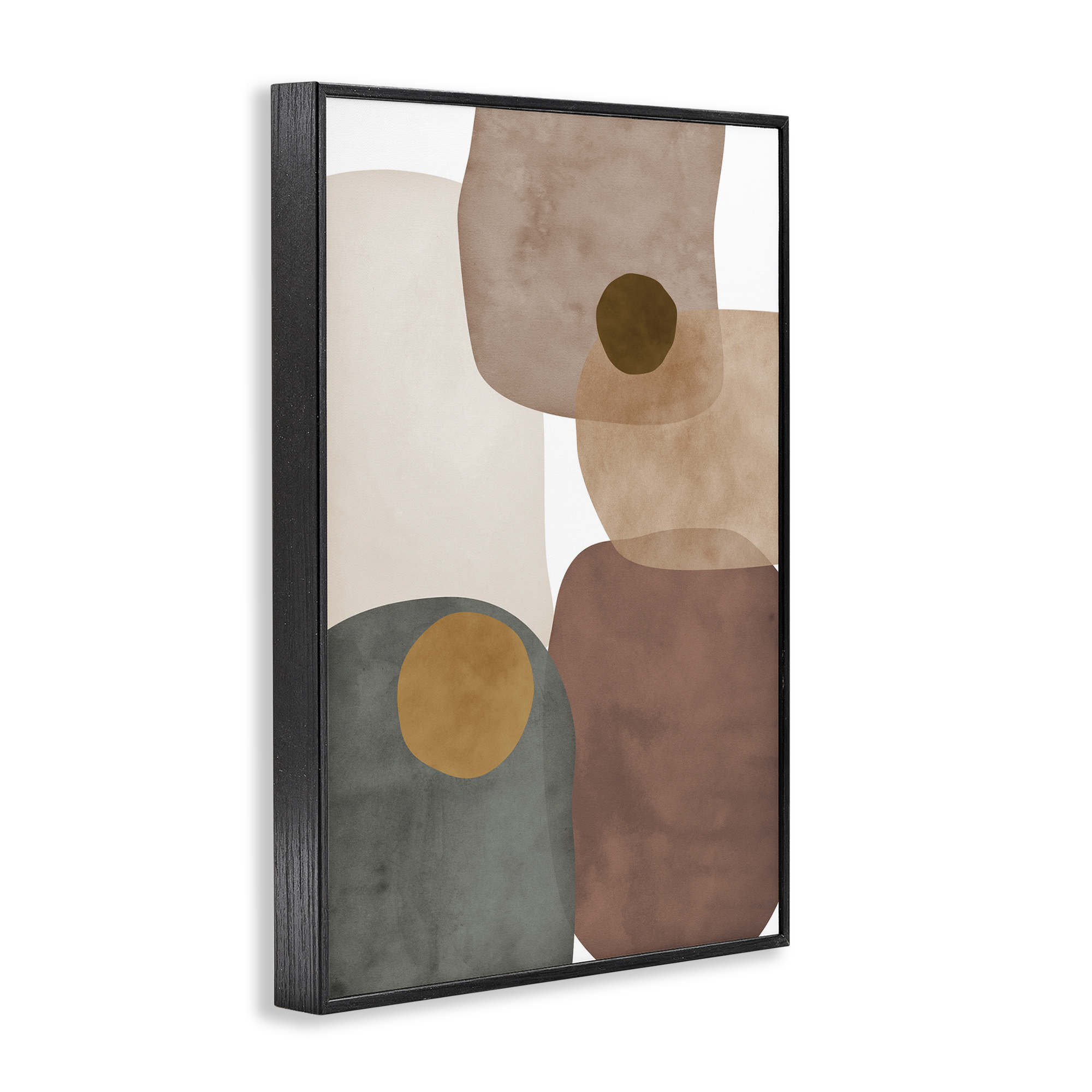 Stupell Industries Southwestern Natural Shapes Abstract Painting Black Framed Art Print Wall Art, 12 x 18