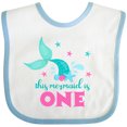 thumbnail image 3 of Inktastic Mermaid Tail 1st Birthday Girls Baby Bib, 3 of 4
