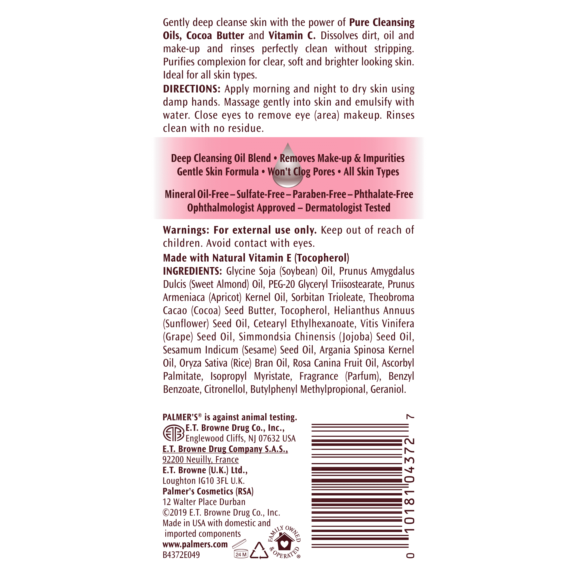 (2 pack) Palmer's Cocoa Butter Formula Skin Therapy Cleansing Oil, Rosehip Fragrance, 6.5 fl. oz. Pack of 1