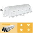 thumbnail image 4 of Dextrus Extra Large Heavy-Duty Greenhouse: Dimensions of 26x10x7ft, Large 2 Swing Doors, Walk-in Greenhouses with Tunnel Design, Upgraded Galvanized Steel Frame, 10 Windows, White, 4 of 5