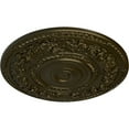 thumbnail image 3 of 33 7/8"OD x 2 3/8"P Rose Ceiling Medallion (Fits Canopies up to 13 1/2"), Hand-Painted Green Gold, 3 of 5