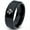 Black Bevel Polish Tungsten, variant on Tungsten Texas The Lone Star State Longhorn Band Ring 8mm Men Women Comfort Fit Brushed Gray Flat Cut Black Polished