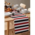 thumbnail image 6 of ERUNPONLY Red Black Stripe Table Runner - 70 Inch Long Farmhouse Watercolor Modern Geometric Cotton and Linen Blended Dress Scarves Farmhouse Table Runner for Kitchen Dining, Coffee Table, 13"x70", 6 of 8
