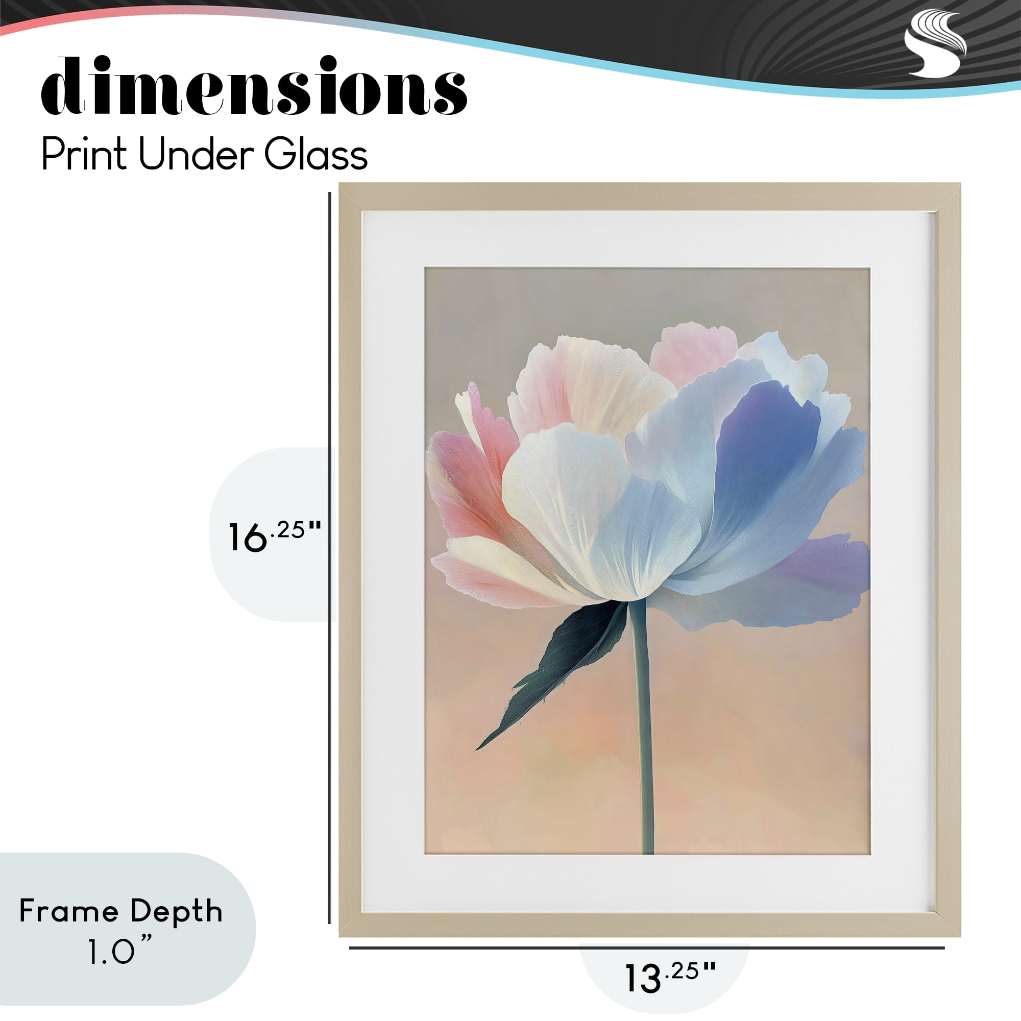 Stupell Industries Pink & Blue Flower Serenity Birch Framed Print Under Glass, design by The Prints Vibe