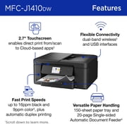 Brother Work Smart 1410 MFC-J1410DW Wireless Color Inkjet All-in-One Printer with 2.7” Color Touchscreen and Automatic Duplex Printing