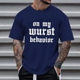 thumbnail image 6 of Men's T Shirts Summer Funny Festival Letter Printed Short Sleeve Graphic Tees Lightweight Breathable Soft Comfortable Casual Men's Shirts Dark Blue M, 6 of 6