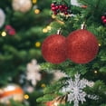 thumbnail image 3 of Adornos navideños de 5 pulgadas - Bolas de purpurina irrompibles para árbol/corona, paquete a granel de bolas colgantes de plástico, decoración navideña para fiestas y hogar (rojo), 3 of 5