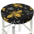 thumbnail image 3 of Lsque Hohey Bee Golden Embroidery Round Bar chair cushion covers Velvet Fabric Premium Comfort Protects from Scratches and Stains for 14-17 Inch Chair- 12 inch, 3 of 7