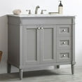 thumbnail image 3 of Vinnova Catania 36" Single Vanity in Gray with Carrara White Marble Countertop without Mirror, 3 of 7
