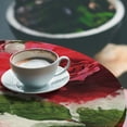 thumbnail image 3 of Ambesonne Rose Fitted Round Tablecloth, Romantic Art of English Garden, 45"- 56" Diameter, Dark Pink Emerald Dust, 3 of 5