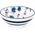 thumbnail image 3 of Set of 6 blue and white floral rice bowls, 8-ounce Japanese style oatmeal bowls, various designs, 3 of 3