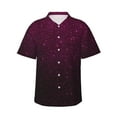 thumbnail image 1 of Balery Dark Purple Glitter Camisas hawaianas de manga corta para hombre, camisas playeras de corte holgado, camisas de vacaciones con botones,XX-Large, 1 of 7