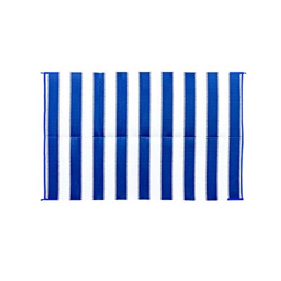 Camco Blue Stripes 42871 Awning Leisure Mat 6' X 9'